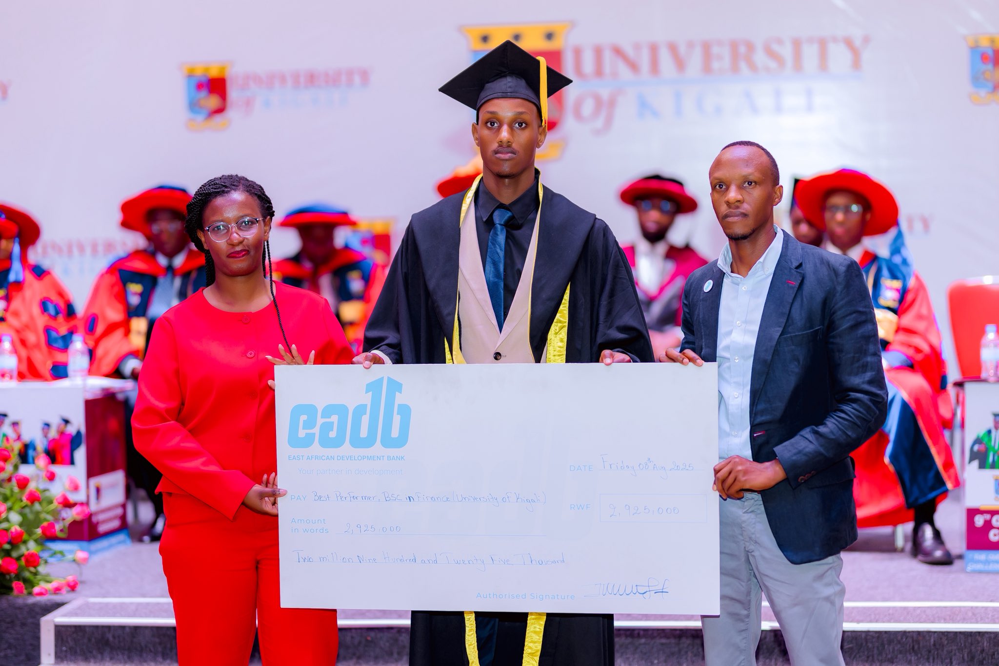 EADB awards Master's Degree sponsorship to top finance graduate from the University of Kigali